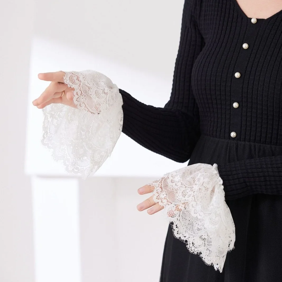 Elastic Lace Trim - 26 Manset Pendek Elastis Wanita dengan