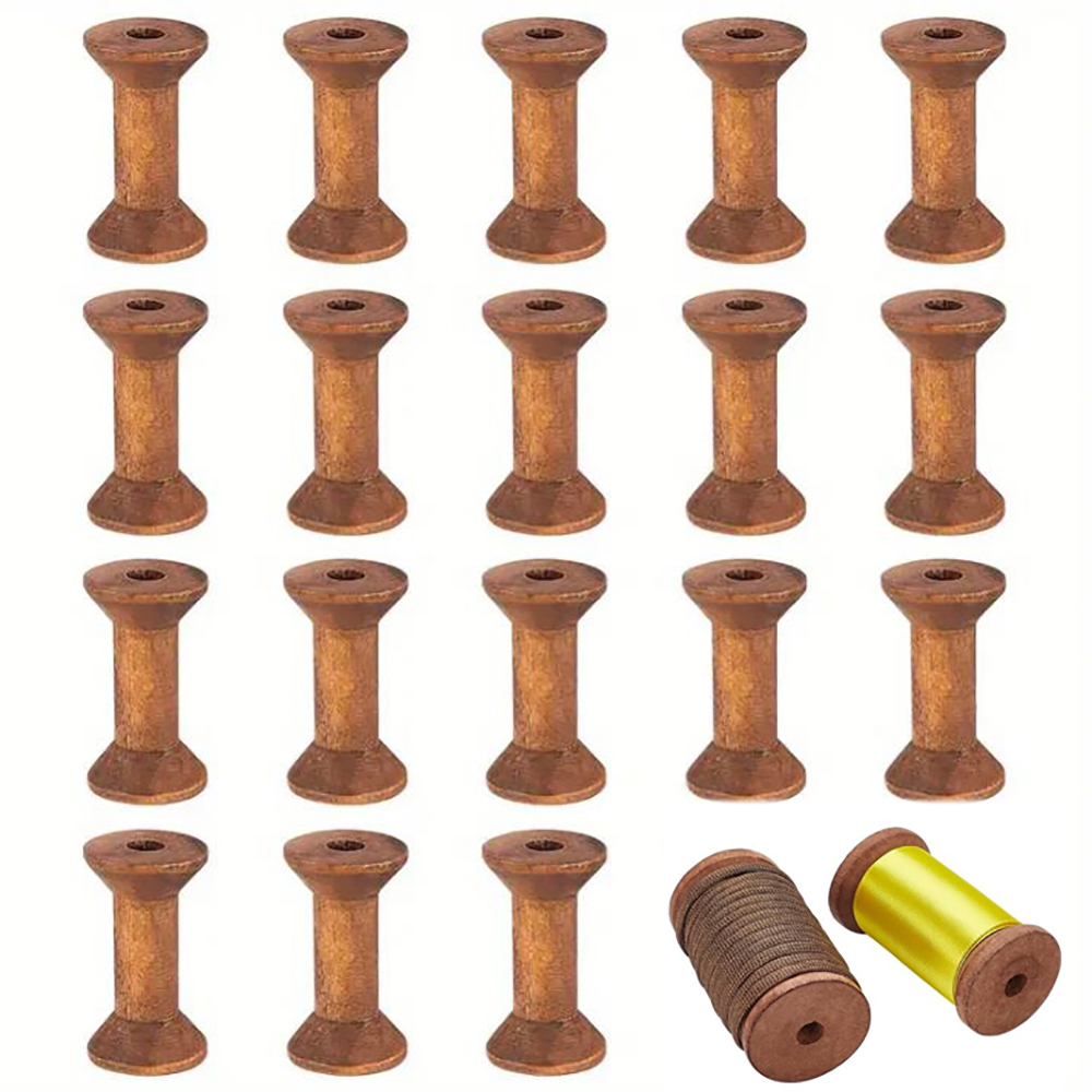 Organza Ribbon Spool - 10/20 Buah Bobbin Kayu Mini Kosong