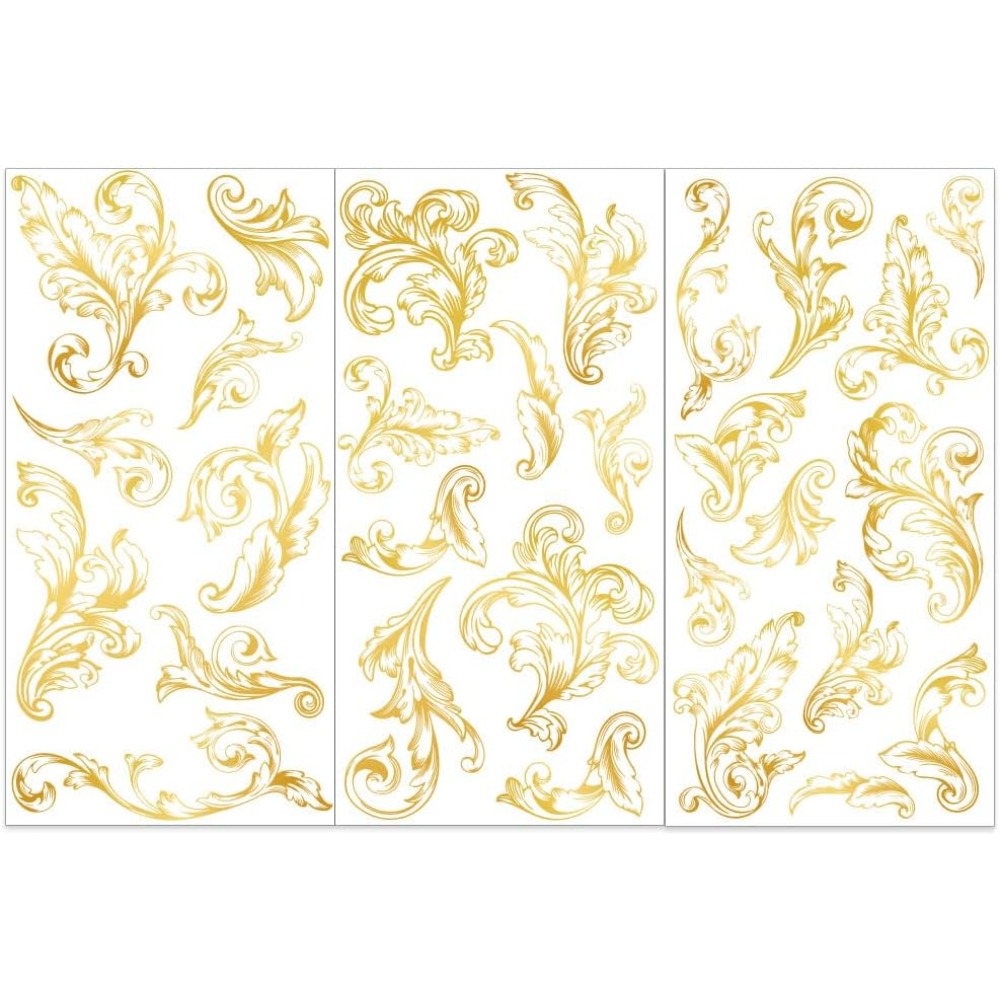 Embellishment Crafts - 3 Buah/Set Damask Gosok Pada Transfer