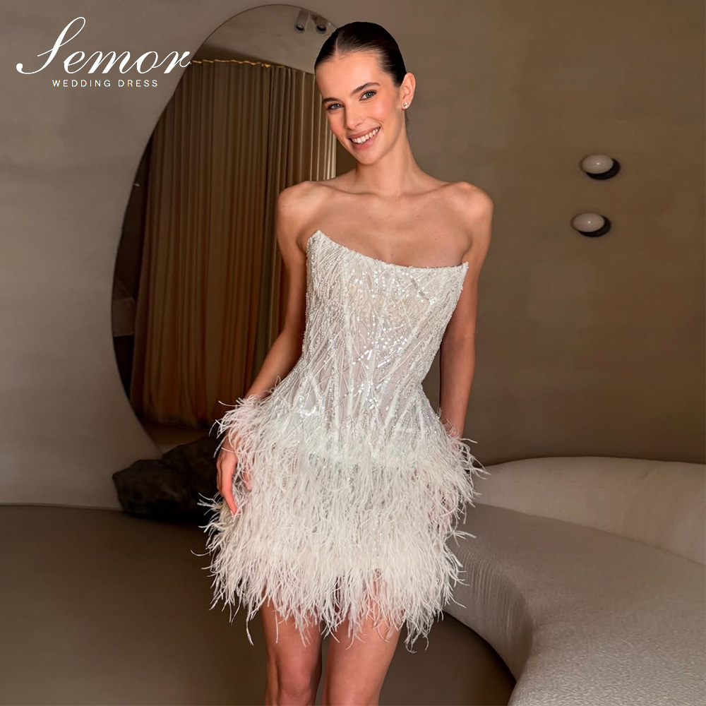 Tassel Fringe Trim - Gaun Pengantin Pendek Semor Exquisite Berkilau
