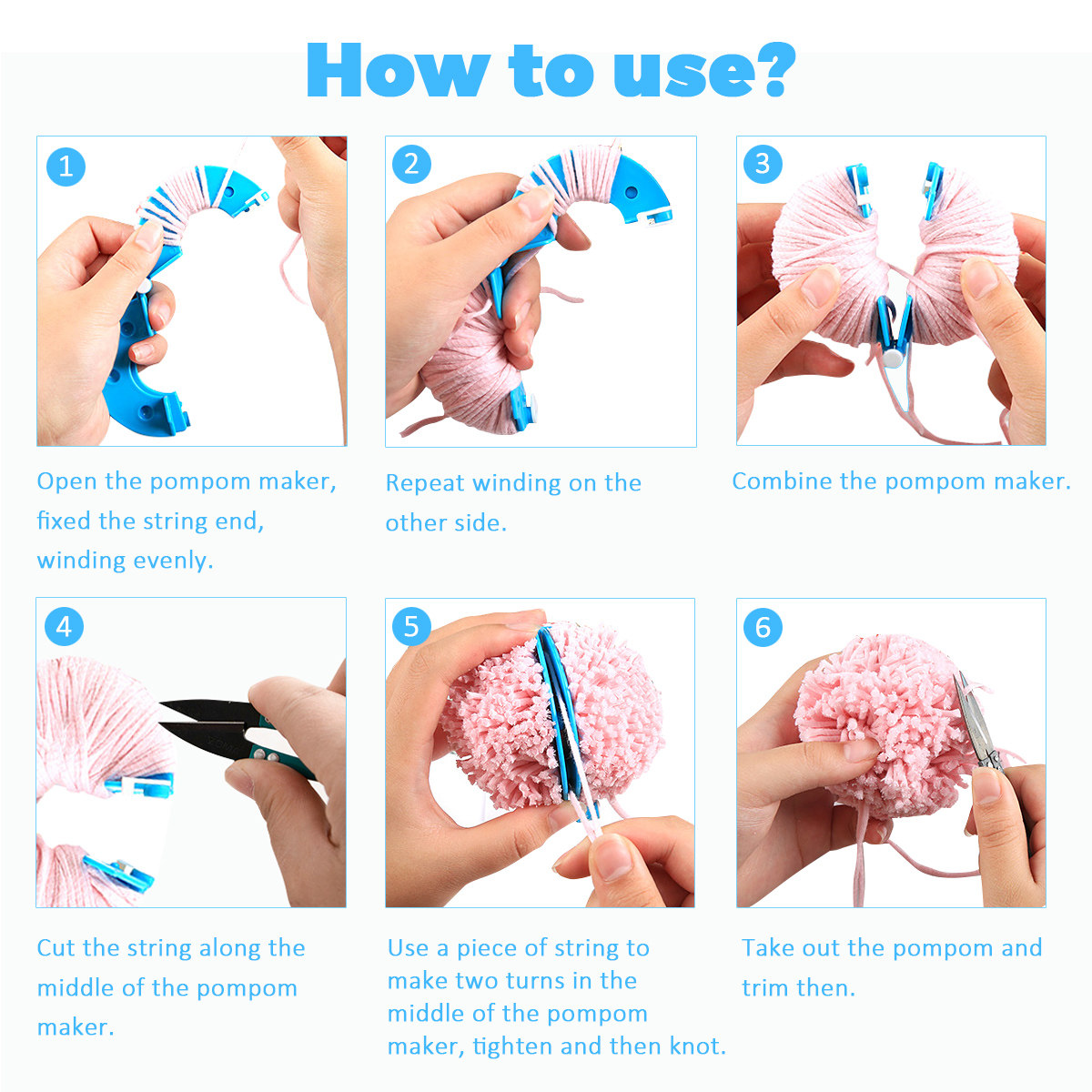 8Pcs 4 Ukuran Alat Pembuat Pom - Pom Pom Maker Tool ulasan dan harga