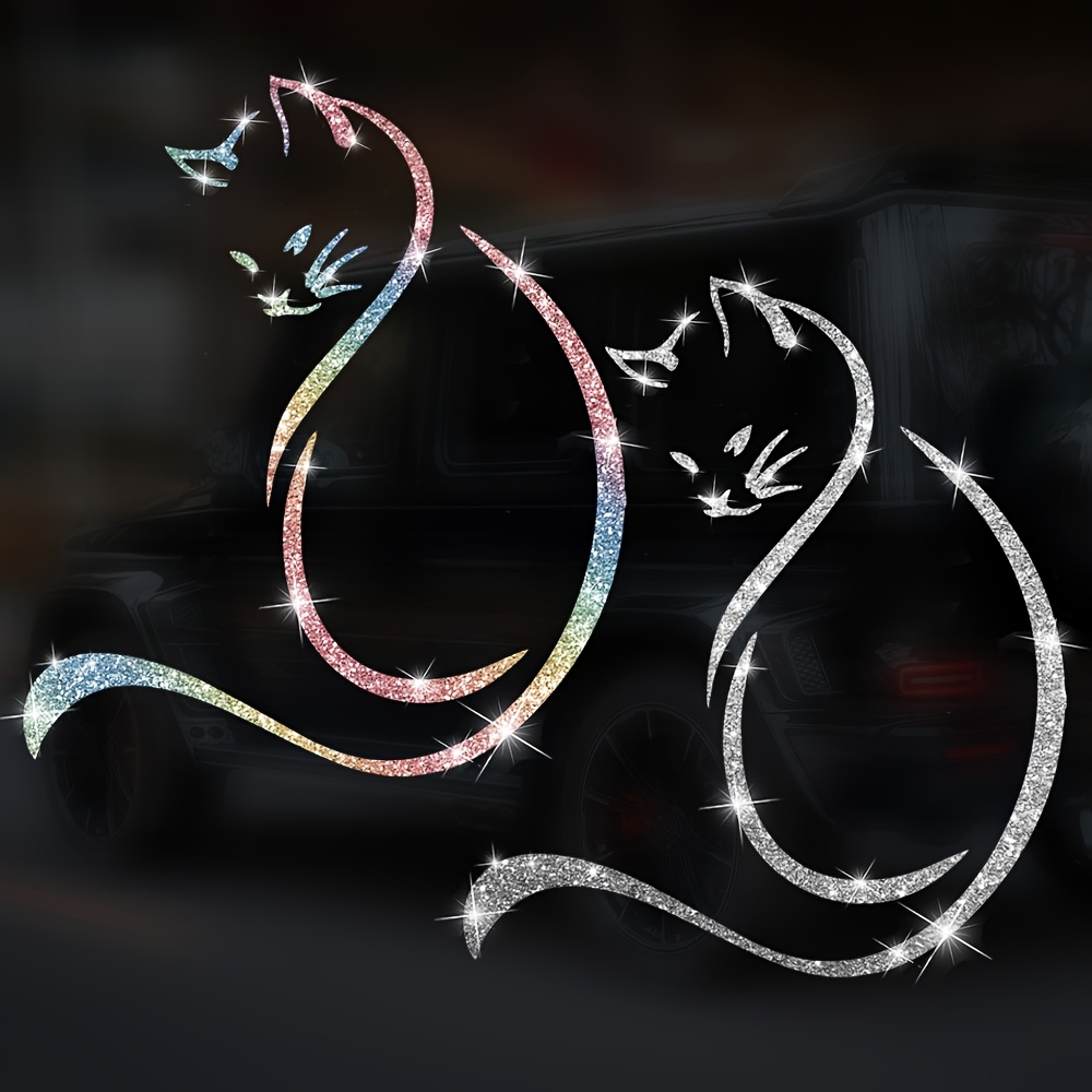 1 Buah Stiker Mobil Kucing Fas - Glitter Vinyl Roll ulasan dan harga