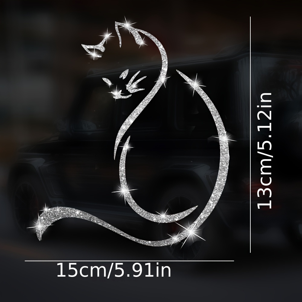 1 Buah Stiker Mobil Kucing Fas - Glitter Vinyl Roll ulasan dan harga