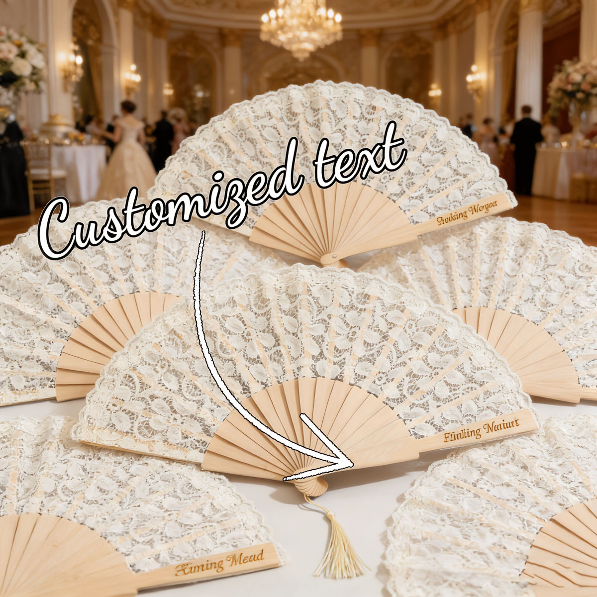 Kipas Lipat Renda Berukir Pers - Tassel Fringe Trim ulasan dan harga